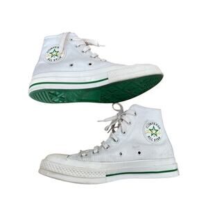 Converse Chuck Taylor 70 High Top White with Green Stars Womens 7.5 Sneakers